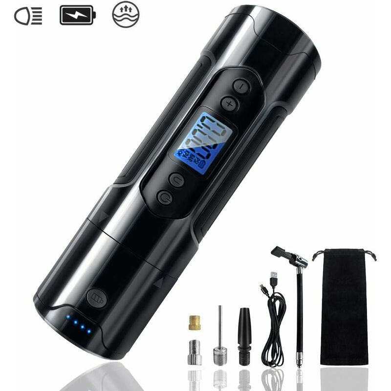 Car Air Pump Electric Compressor with 12V 150 PSI Battery Portable Air Compressor with LCD Display Digital Pressure Gauge with USB Cable for Bicycle,