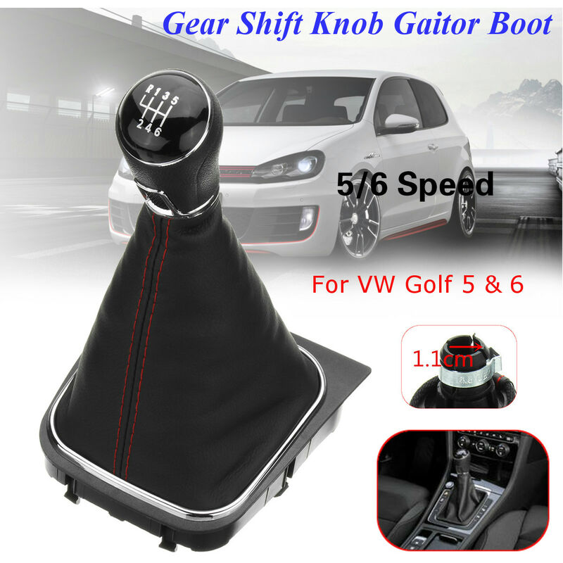 Insma - Car Auto Vehicle 5/6 Speed Gear Shift Knob Lever Leather Gaitor Gaiter Boot Cover For vw Golf 5 6