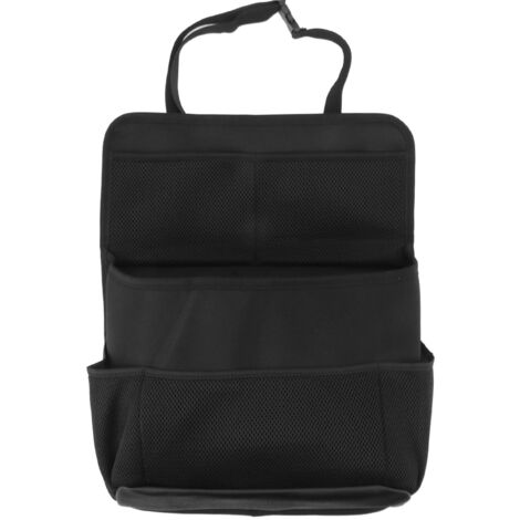 Car Back Seat Storage Bag with Strap Oxford Cloth PU Leather Muti Pocket Auto Backseat Holder
