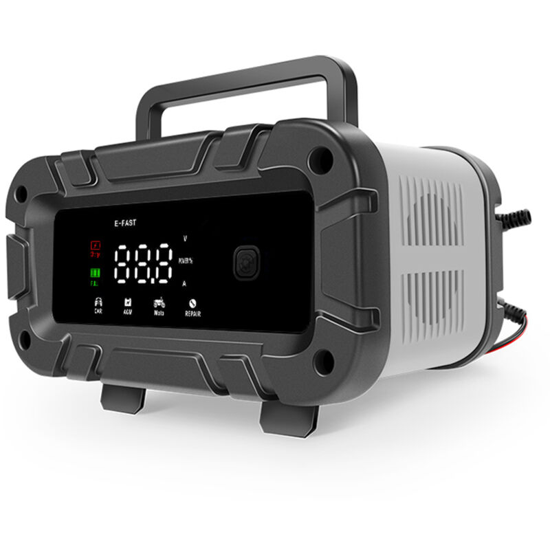 Lifcausal - Car Battery Chargers 12V Intelligent Pulse Repairing Charge Device Automotive Battery Trickle Maintainer with lcd Digital Display for Car