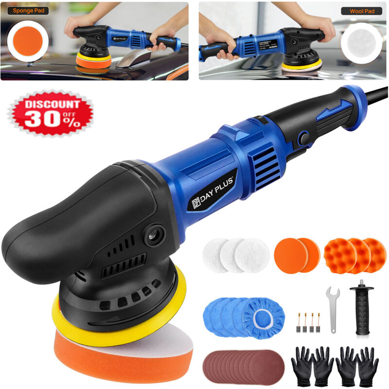Dayplus - Car Boat Buffer & Polisher Kit 6 Adjustable Speed Dual Action Waxing Tool 5 inch