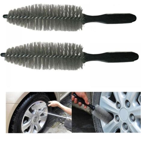 Car brush, wheel cleaning brush, car wheel brushes, tire cleaning set with microfiber brush for cleaning and protecting tires