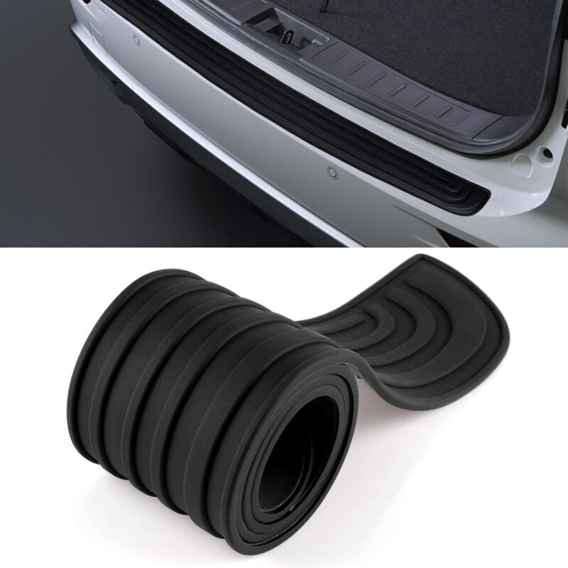 Car Bumper Protector, 104cm x 9cm Rubber Trunk Door Protector, Black Self-Adhesive Rear Bumper Protector, Compatible with Most Cars