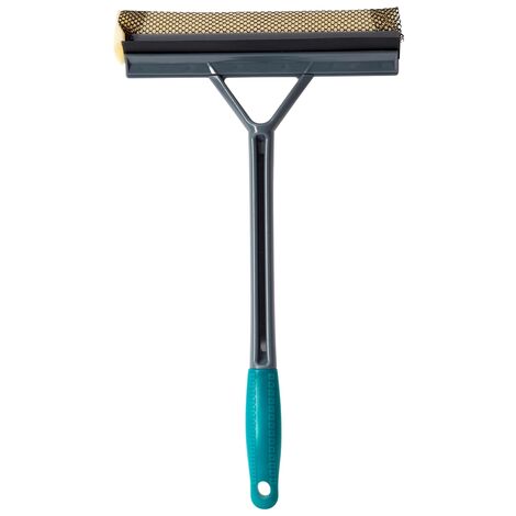 Car Care Cleaning Range Window Squeegee with sponge, Plastic and Rubber, Grey/Teal