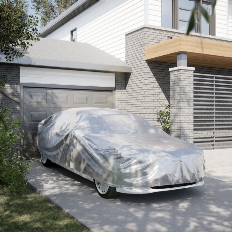 Car Cover For Sedan With Buckle Straps Full Silver Xl Peva Vidaxl Silver