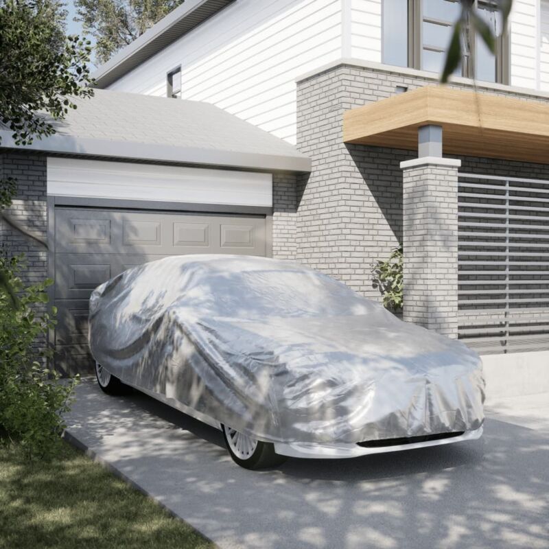 Car Cover For Sedan With Buckle Straps Full Silver Xxl Peva Vidaxl Silver