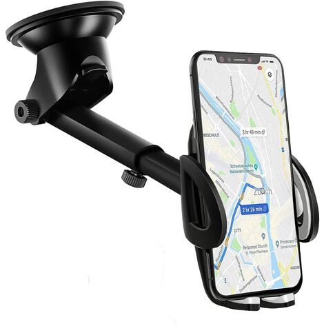 Car Phone Mount Windshield , Long Arm Clamp ivoler Universal Dashboard with Double Clip Strong Suction Cup Cell Phone Holder for