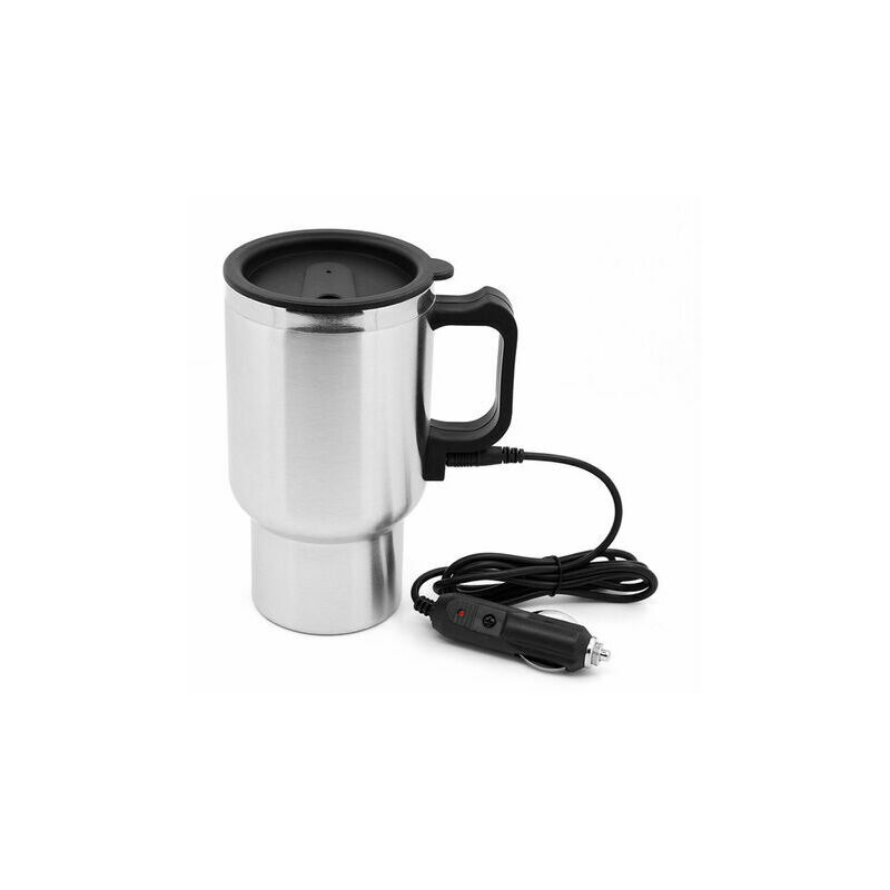 Car Electric Kettle Stainless Steel Car Kettle Travel Thermos Heating Water Bottle Heating Mug with Indicator Light Powered by Cigarette Lighter