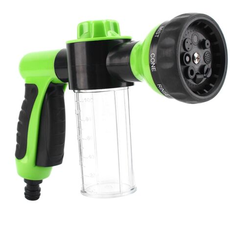 Car Foam Hose Sprayer Dispenser with 8 Watering Patterns, Multi-Function Wash and Cleaning Tool for Garden and Vehicle Use