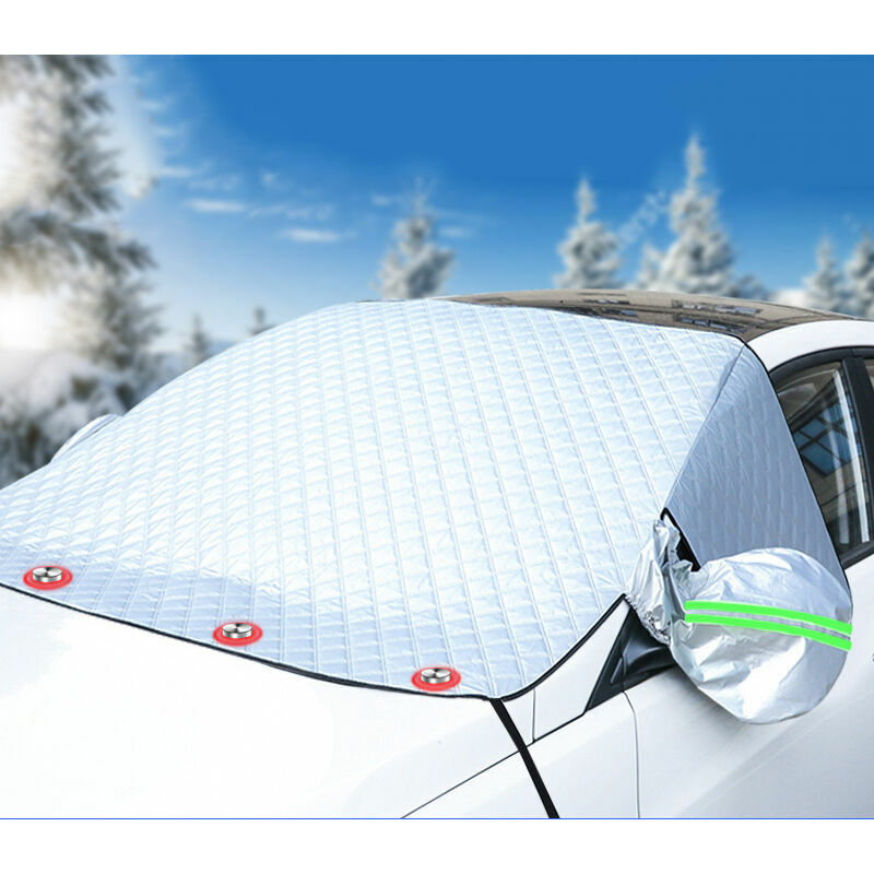 Car Front Windshield Cover, Snow And Frost Protection Sun Visor Cover, With Reflective Strips, Thickened