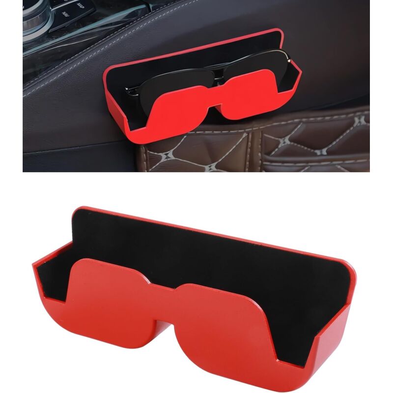 Car glasses holder, car glasses case, car sunglasses box, car accessories, car sunglasses holder, suitable for cars, SUVs (Red)