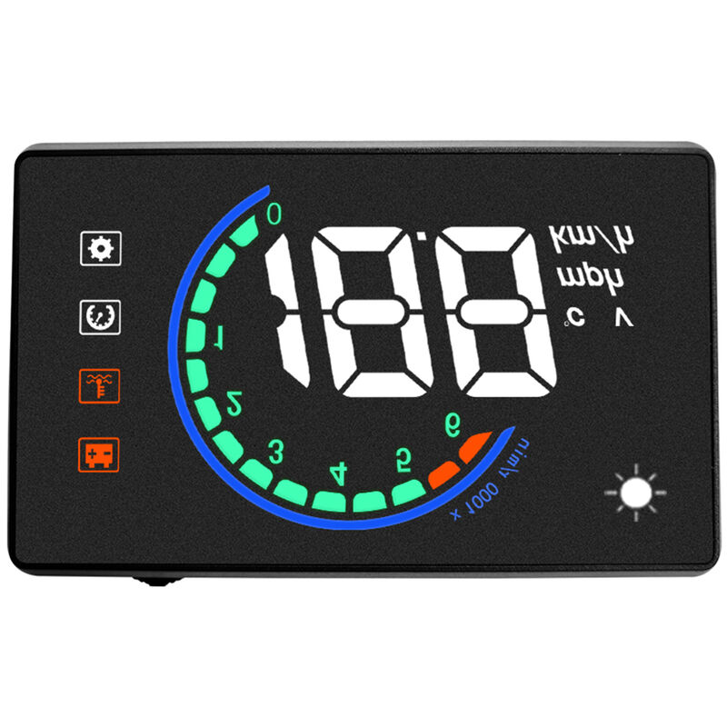 

Car Hud Display OBDⅡ Head Up Display con velocidad, advertencia de exceso de velocidad, medicion de kilometraje, temperatura del agua, para todos los