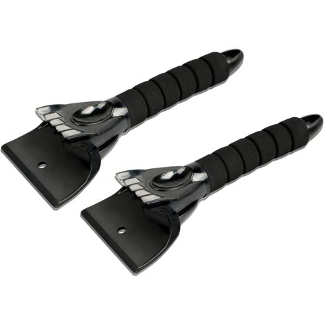 Car Ice Scraper, 2pcs Ice Scraper Windshield Scraper Winter Tool Car Ice Scraper Frost Scraper Snow Scrapers Ice Scraper with Non-Slip Handle-Black