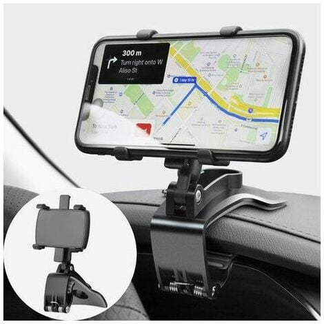 FUHUIDA TRADING Car Phone Holder 360 Degree Rotation Dashboard Mobile Phone Holders Automobile Car Phone Mount for GPS and 4-7 inch Smartphones 1pc Black