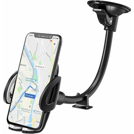 Car Phone Holder Suction Cup Portable Car Mount for Windshield with 360° Rotation for Smartphone, GPS Devices