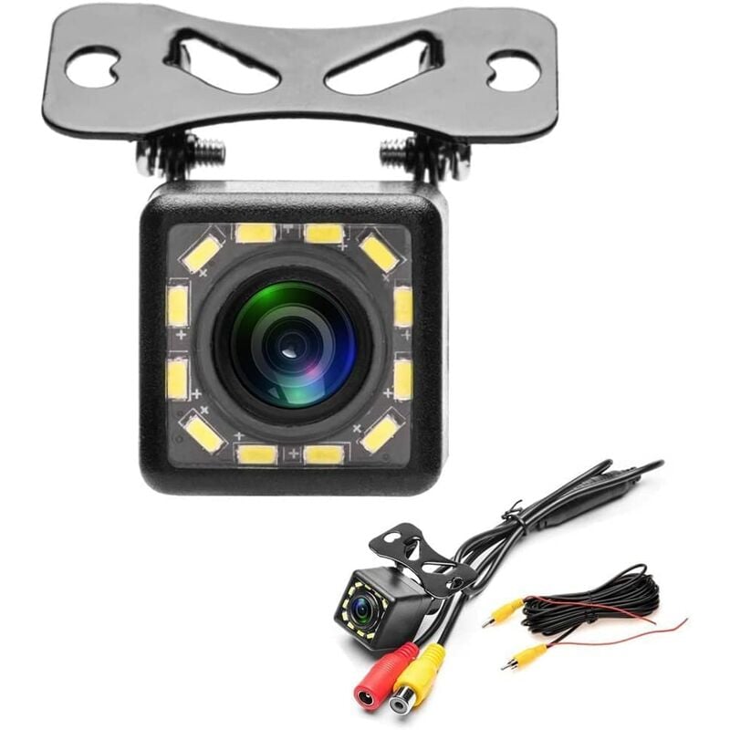 Car Rear View Camera, 12 led Night Vision Waterproof IP68 170° Wide Angle for Reverse Assist and Parking Assist