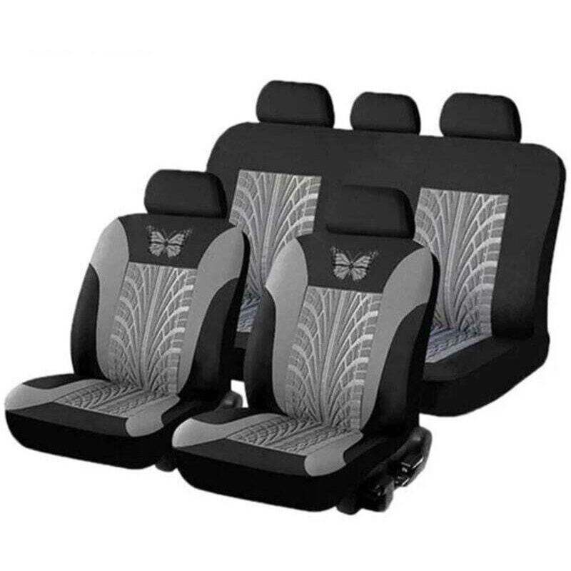 Car Seat Cover, Universal Car Seat Cover Set, Seat Covers for Front and Rear, Grey