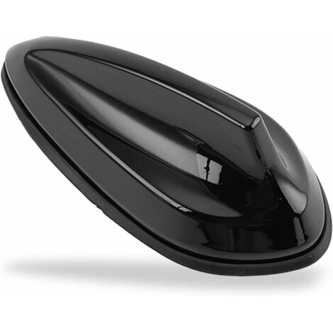 Car Shark Antenna, Decorative Self-adhesive Waterproof Car AM/FM Radio Signal Receiving Shark Fin Antenna for Cars, SUVs, Trucks, Vans (Black)