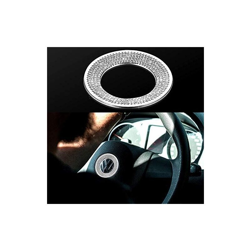 Car Steering Wheel Decoration Interior Accessories Steering Wheel Logo diy Diamond Sticker Set Rhinestone Steering Wheel Sticker (Compatible with