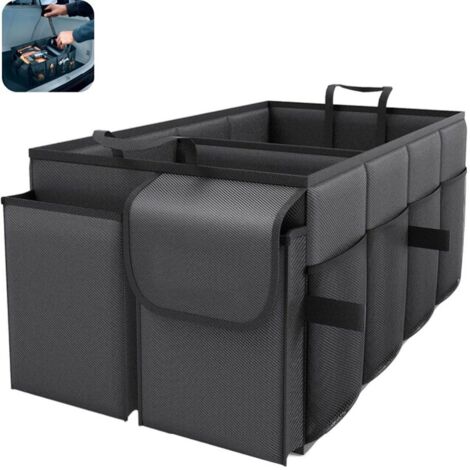 Car storage bag - storage box - foldable - storage container - suitable for storing tools, car parts and household items - black - 563328 cm