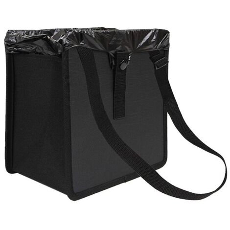 Car trash can, foldable, waterproof, 22x22x14.5 cm, black