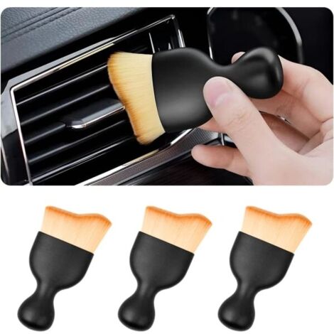 Car Trim Brush Car Interior Dust Brush Curved Design Dirt Dust Cleaning Brush Soft Brushes Detailing Brush Automotive Dust Brush Dashboa double brown