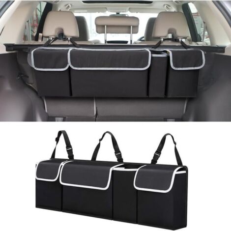 Car Trunk Organizer, Foldable Waterproof Car Trunk Organizer with 4 Pockets, Oxford Cloth Car Organizer, Car Interior Accessories for SUVs, Trucks, 90 x 12 x 25 cm