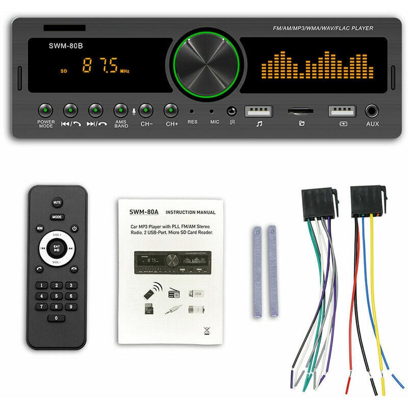 Car u Disk Card bt pour voitures Lecteur MP3 Carte tf Radio fm Lecteur de musique sans perte Lecteur MP3 de voiture - soutenir le positionnement