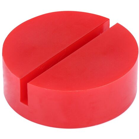 Car Universal Sloted Frame Rail Floor Jack Pads Jacking Rubber Pad Adapter Red