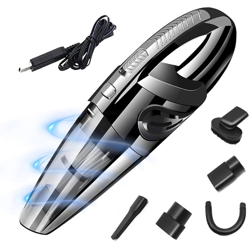 Car Vacuum Portable Cordless, Handheld Car Vacuum Cleaner High Power for Wet and Dry, USB Rechargeable Lightweight Cordless Vacuum, 0.45L Capacity