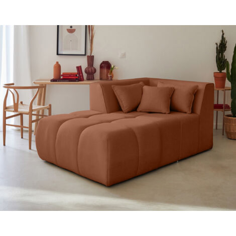 Caracas - modulsofa recamiere links - aus stoff - rostfarben