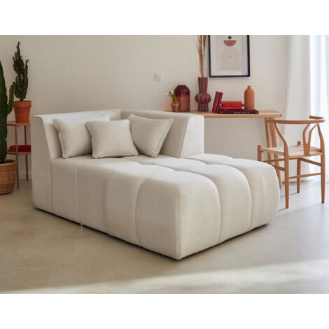 Caracas - modulsofa recamiere rechts - aus stoff - beige