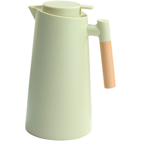 Carafe à café thermique 1L Double paroi cafetière sous vide Carafe thermique Thermos Pot avec manche en bois Bouilloire à eau Flacon isotherme Carafe à thé Maintien au chaud et au froid