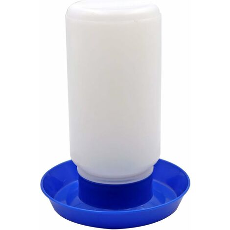 Carafe à eau automatique pour volaille 1 l - Pour volailles - Pour poules, oiseaux, pigeons, cailles - Bleu