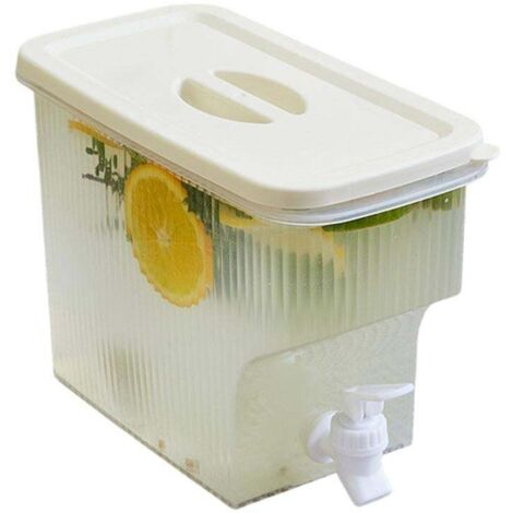 Carafe à eau de 3,9 L avec robinet, distributeur de boissons, récipient pour limonade, crème