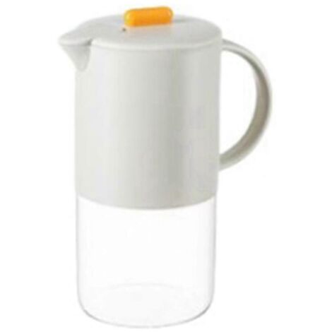 Carafe à eau en verre avec couvercle, cafetière de cuisine 1800 ml, grise