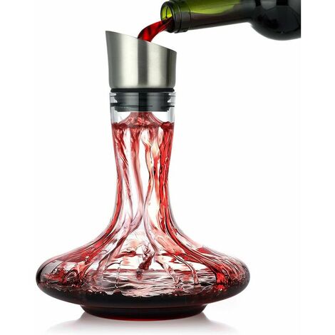 Carafe à vin avec aérateur et filtre intégrés, carafe à vin, carafe à vin, carafe à vin, cadeau de vin, verre cristal 100 % soufflé à la main sans plomb, accessoires pour le vin