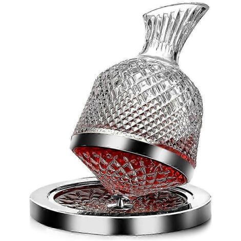 Carafe à vin rouge 1500 ml (50 oz), en cristal sans plomb, rotative à 360°.