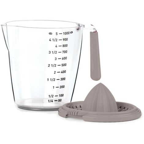 Carafe avec verre doseur et presse-purée 1L couleur foncée