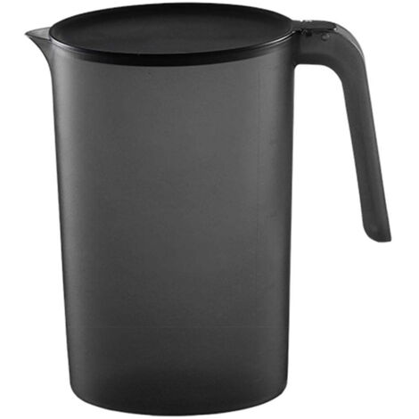 Carafe d’Eau Transparente 2 Litres 17 x 18.7 cm Noire, Pichet pour Eau Chaude et Froide avec Graduation