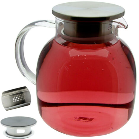 Carafe en verre pour eau, jus, thé, café, boissons chaudes 1,2 L
