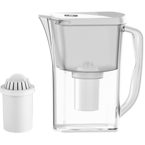 Carafe filtrante 2,5 L – Filtration 150 L – Réduit le chlore, le calcaire et les métaux lourds – Carafe d’eau filtrante écologique sans BPA 248110271mm