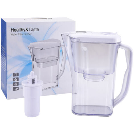 Carafe filtrante 2,5 L – Filtration 150 L – Réduit le chlore, le calcaire et les métaux lourds – Carafe d’eau filtrante écologique sans BPA 271105230 mm