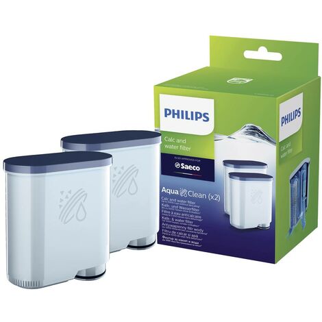 Carafe filtrante AquaClean double pack – Filtre à eau avec technologie d'échange d'ions – Système Click and Go – Compatible machines à café Philips