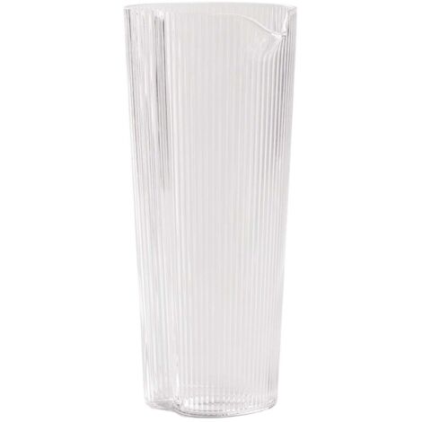 Carafe Pratique en Verre Soufflé Transparent avec Décoration à Sillons Verticaux Élégante et Raffinée pour Eau Vin et Boissons Froides Design Moderne