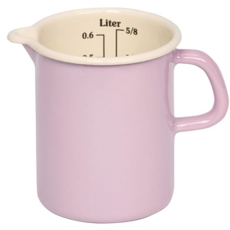 Caraffa dosatrice smaltata RIESS da 0,5 litri rosa/colore