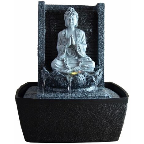 Caratteristica di Acqua Interna LED Lotus Buddha Multicolore 26 cm [Istruzioni Tedeschi]