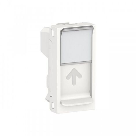 Carátula RJ45 estrecha blanco polar compatible Keystone NU946018 de Schneider