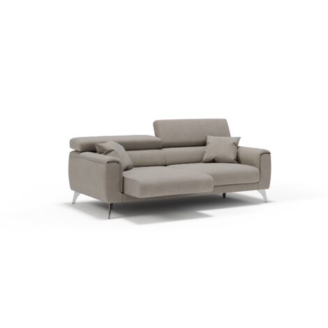 Caravaggio Canapé avec assises coulissantes en tissu doux imperméable T02 169 cm Beige