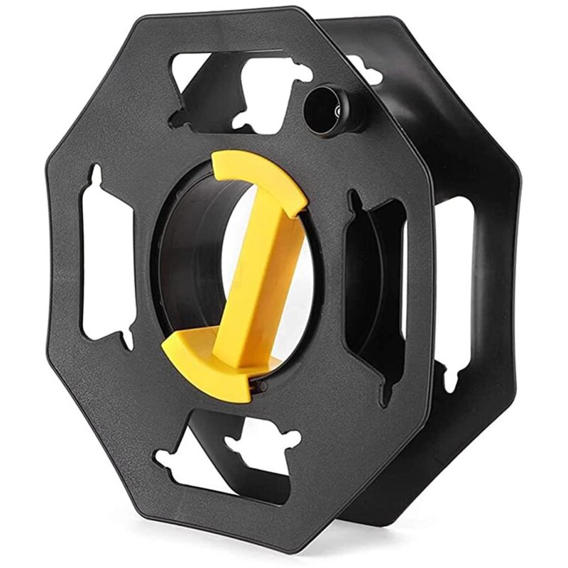 Caravan Enrouleur de cable, Manuel, Vide, pour Le Camping et Le ménage, en Plastique, Noir et Jaune